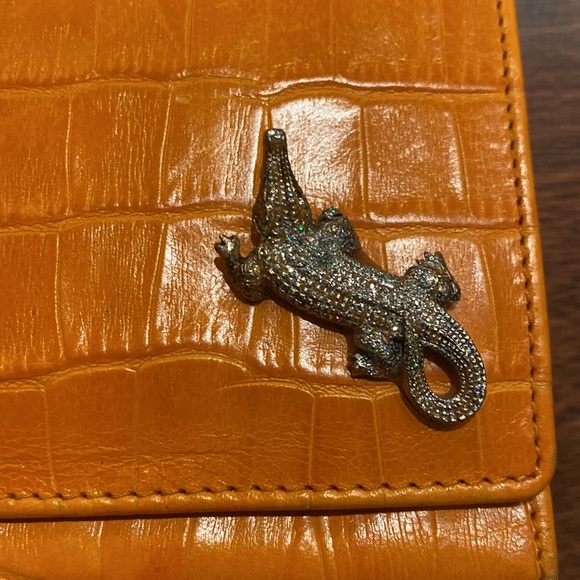 Orange Alligator Print Purse - Picture 2 of 9